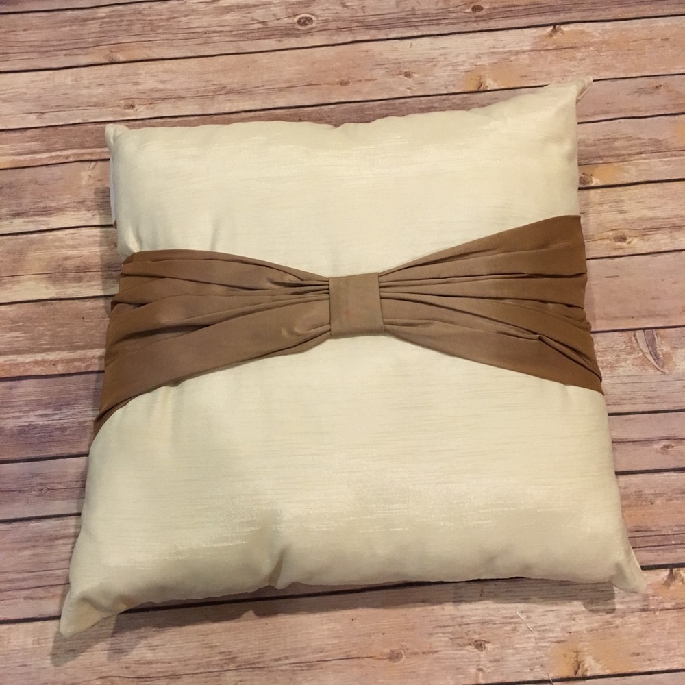 🎈Big Lots Throw Pillow, Ivory and Brown